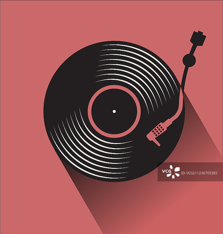 黑色黑胶唱片光盘扁平概念图片素材
