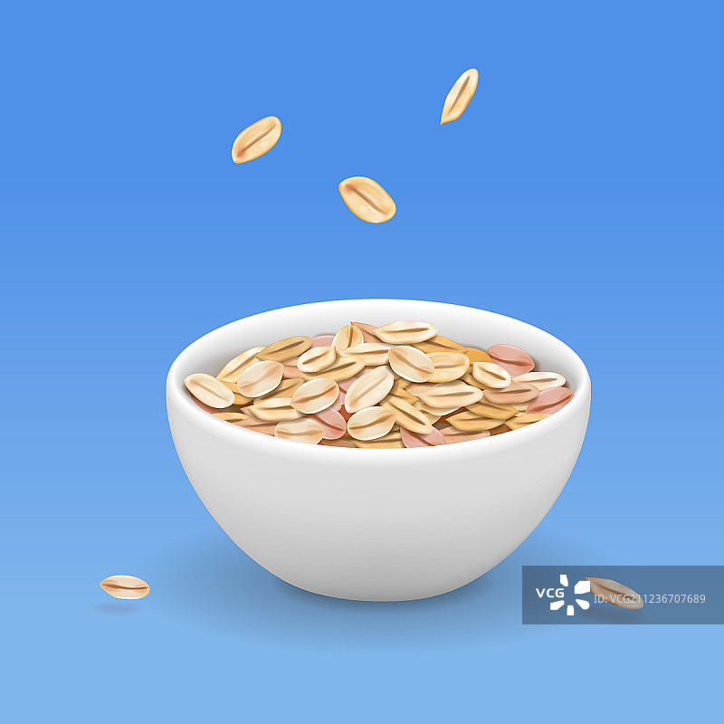 白色碗中的燕麦片麦片粥写实风格图片素材