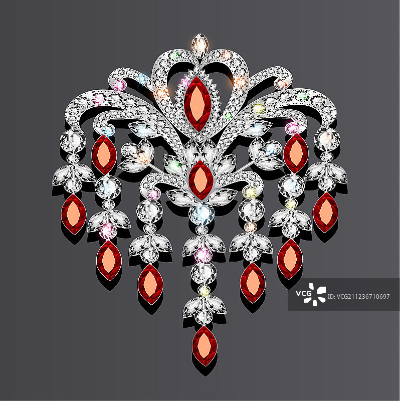 镶嵌宝石的胸针图片素材