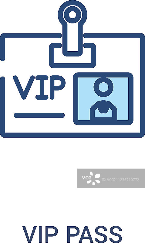 VIP通行证概念双色简约线条图标图片素材