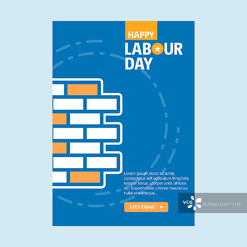 蓝色复古主题劳动节设计图片素材