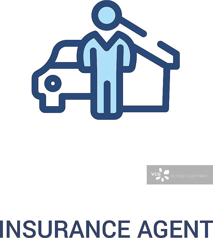 保险代理概念双色图标图片素材