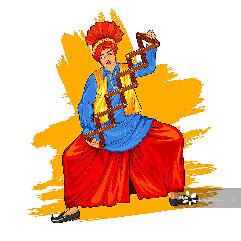 锡克教旁遮普族男子在节日跳邦格拉舞图片素材