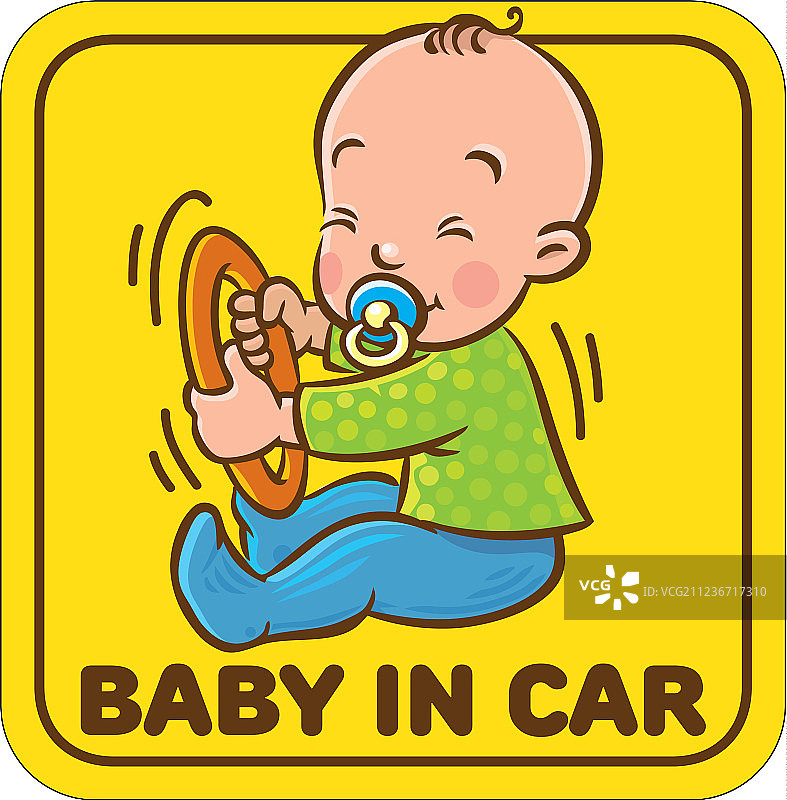 有趣的小宝宝坐着拿着奶嘴图片素材