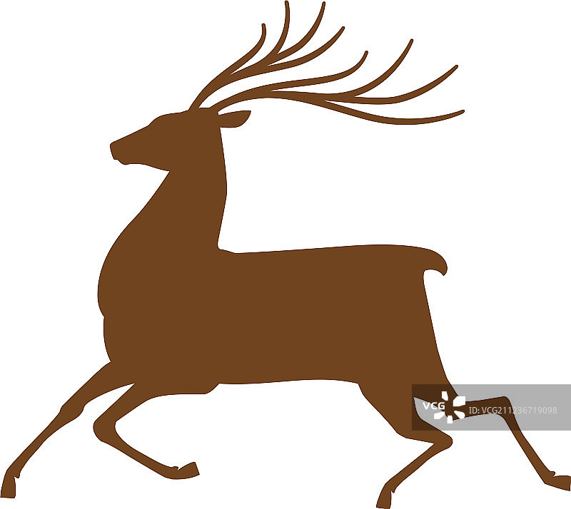 奔跑的鹿图标或驯鹿标志图片素材