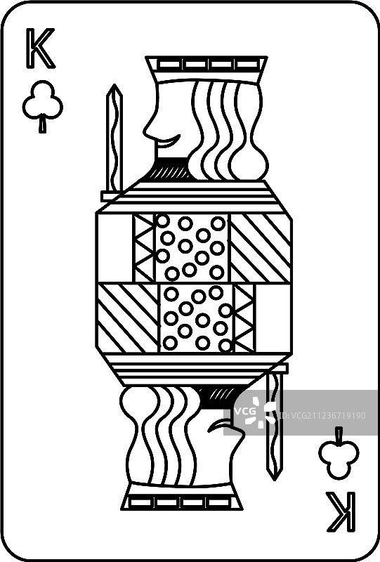 扑克牌梅花K图片素材