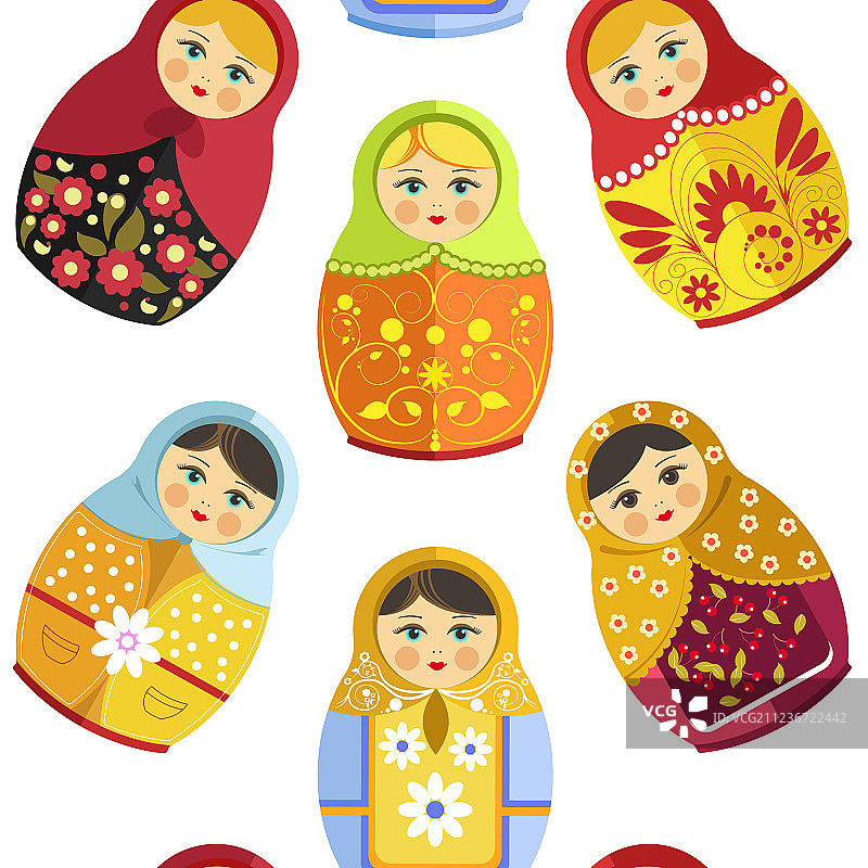 俄罗斯套娃传统木制纪念品图片素材