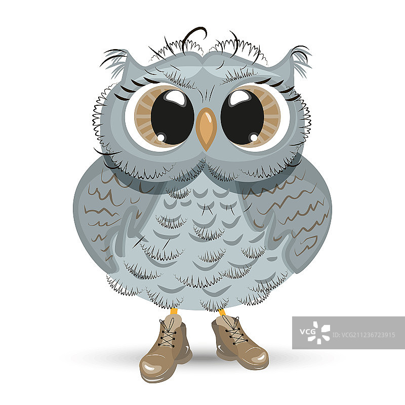可爱的卡通猫头鹰智者形象图片素材