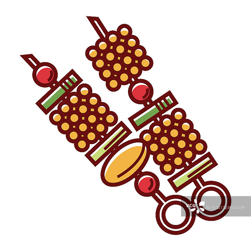 用于烧烤的蔬菜串，已分离图片素材