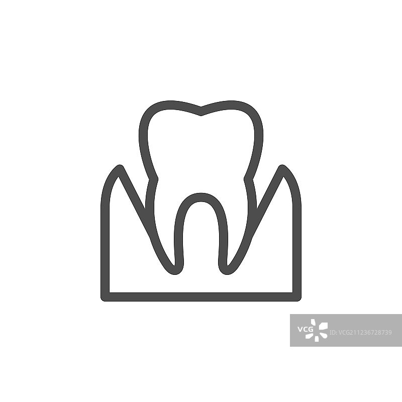牙周病线性图标图片素材