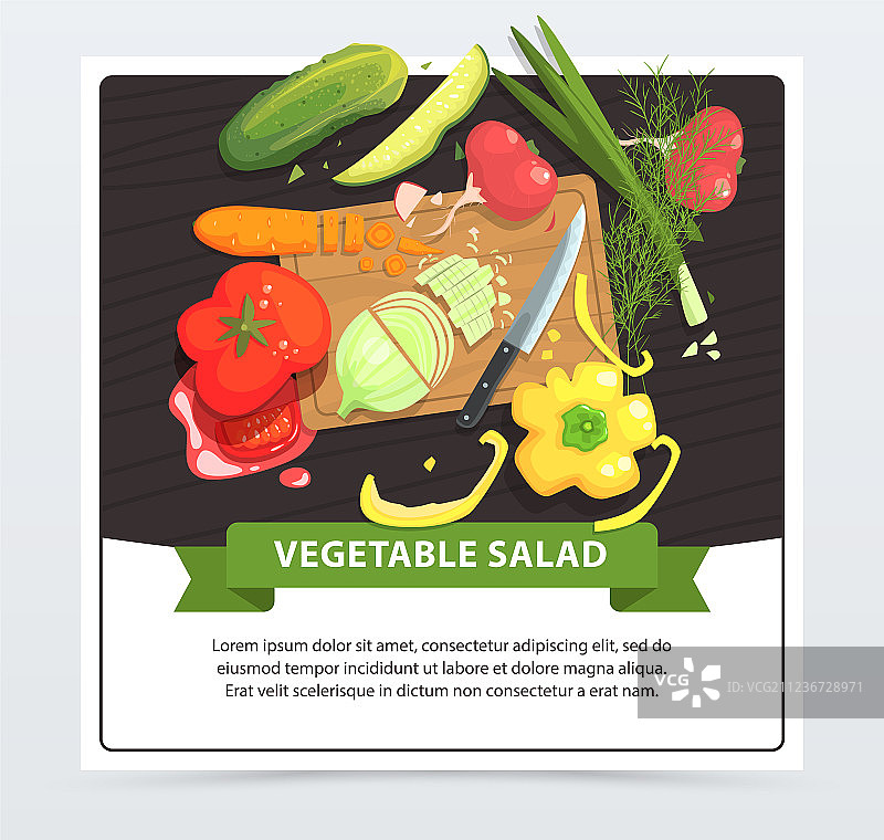 蔬菜沙拉烹饪过程图片素材