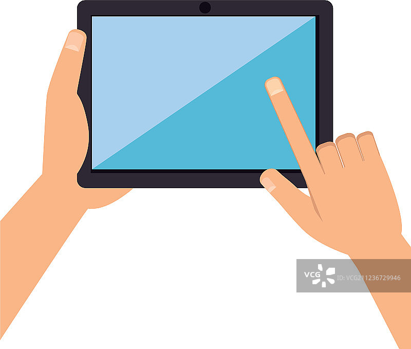 使用平板设备的手图片素材