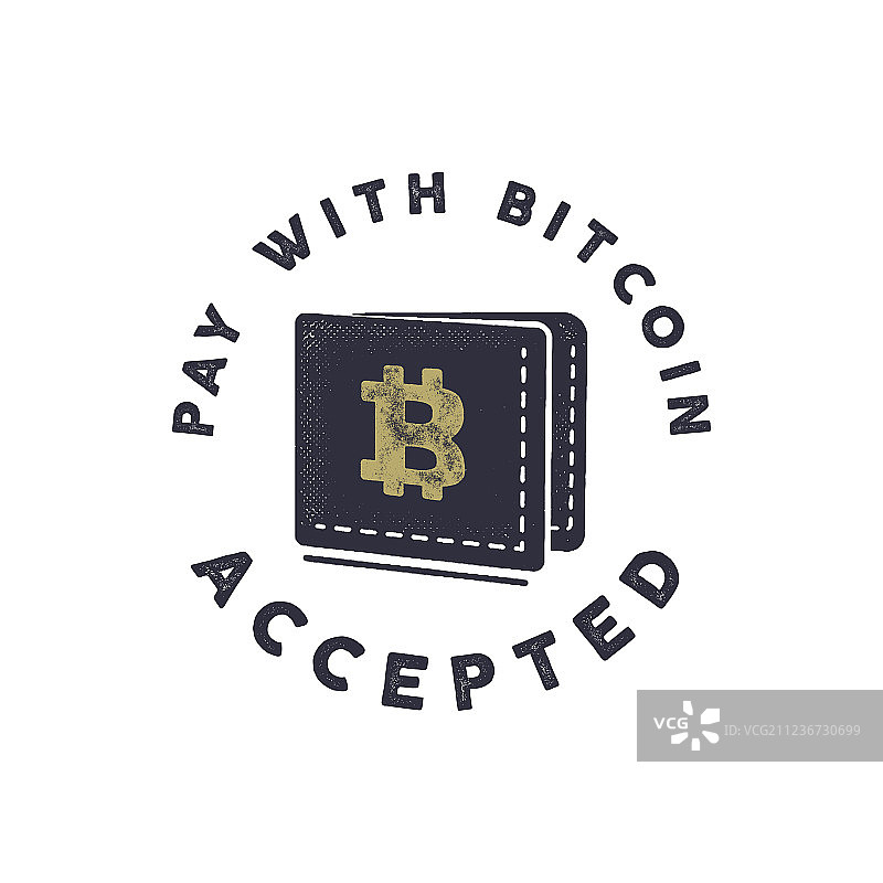 接受比特币支付标志加密货币图片素材