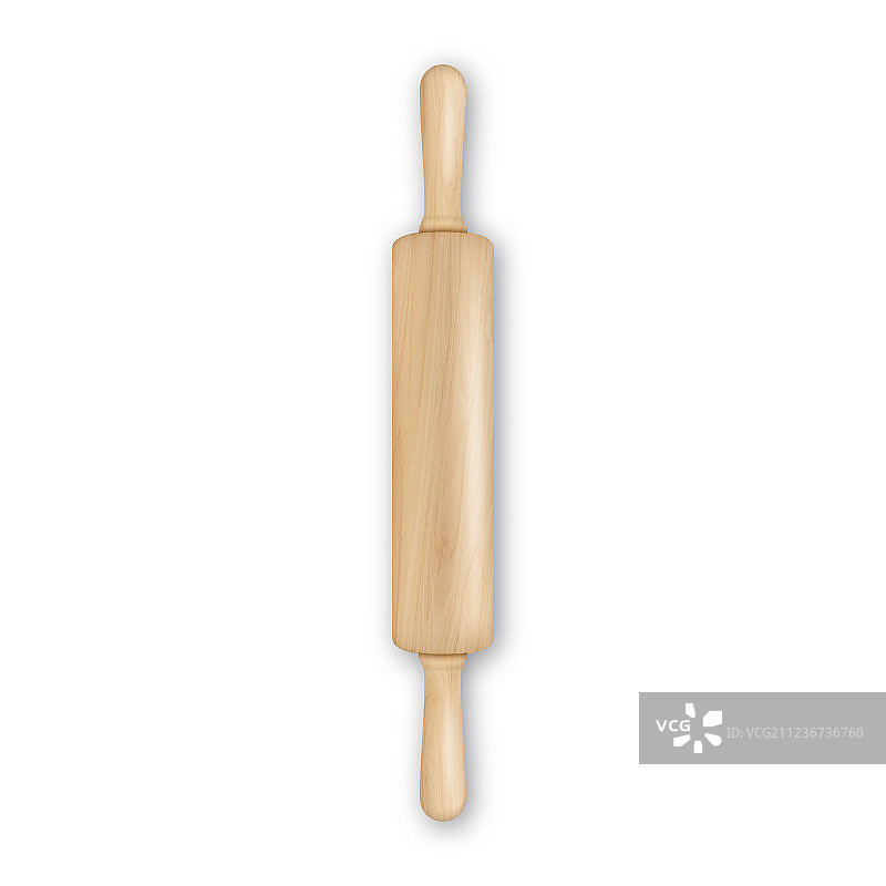 逼真的3D木制擀面杖图标图片素材