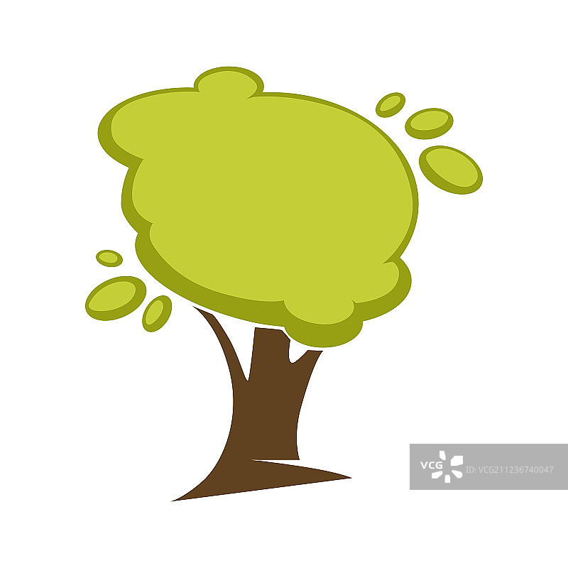 绿色树木和树叶图标或logo模板图片素材