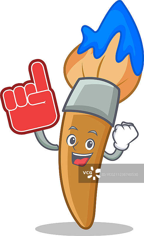 卡通风格的泡沫手指画笔角色图片素材