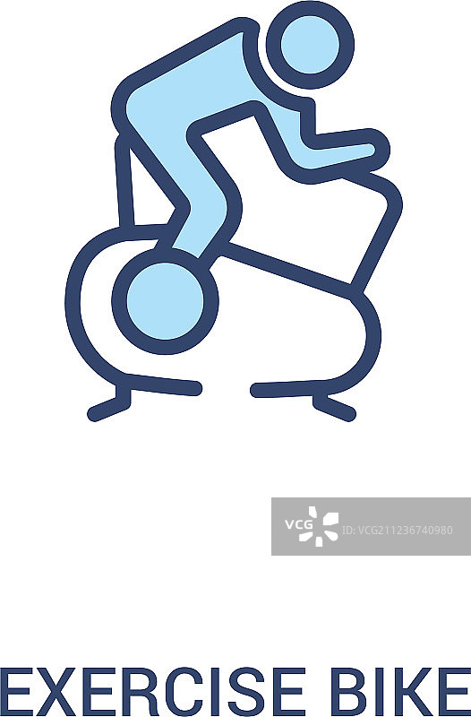 动感单车双色图标简笔画图片素材