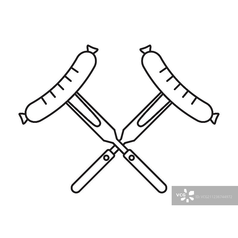 烹饪好的香煎炸香肠图片素材