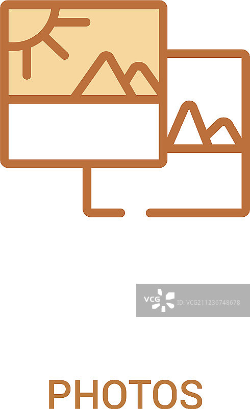 彩色照片概念简笔画元素图标图片素材