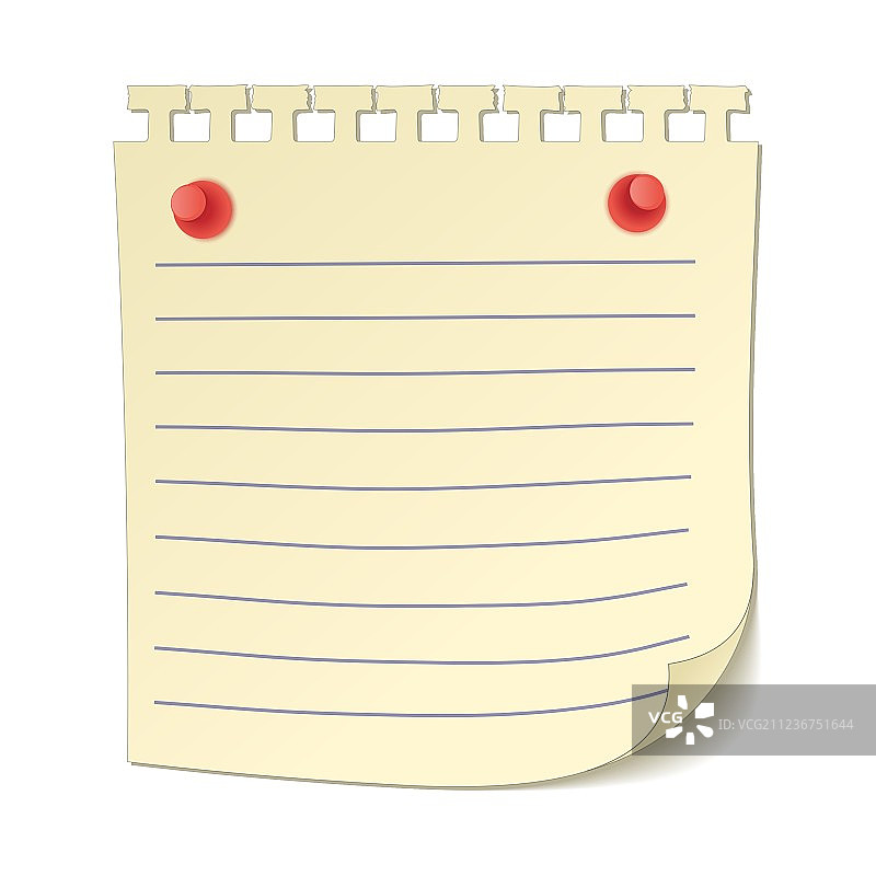 图钉固定的纸张图标图片素材