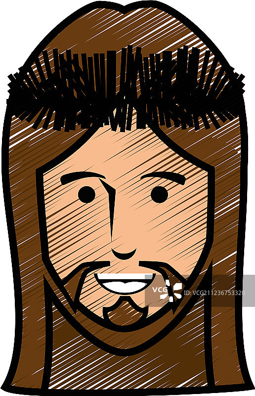 耶稣基督面部卡通形象图片素材