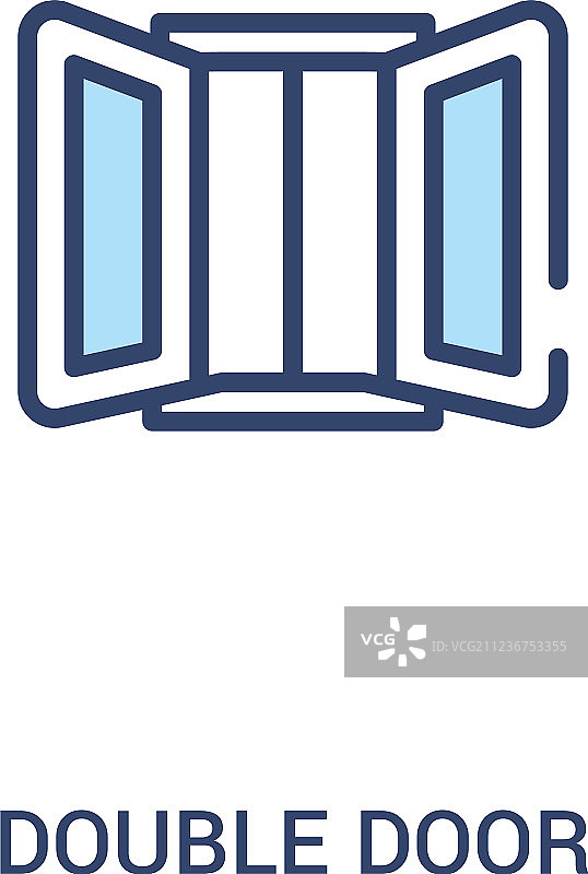 双门概念彩色图标简约线条图片素材