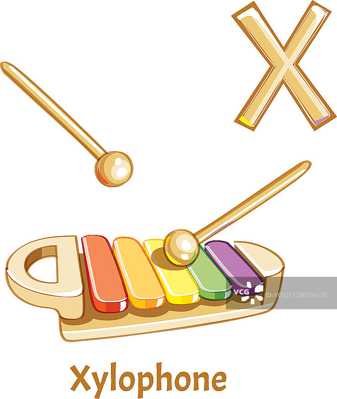 字母X与木琴图片素材