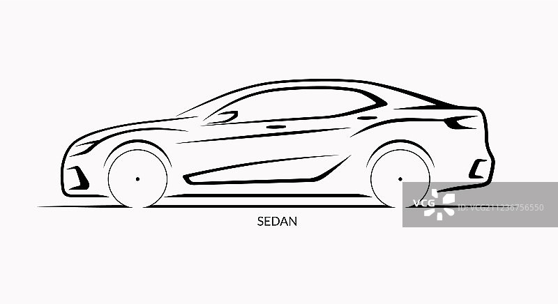 轿车侧面轮廓图图片素材