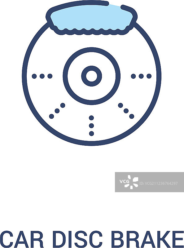 汽车盘式制动概念双色图标简笔画图片素材