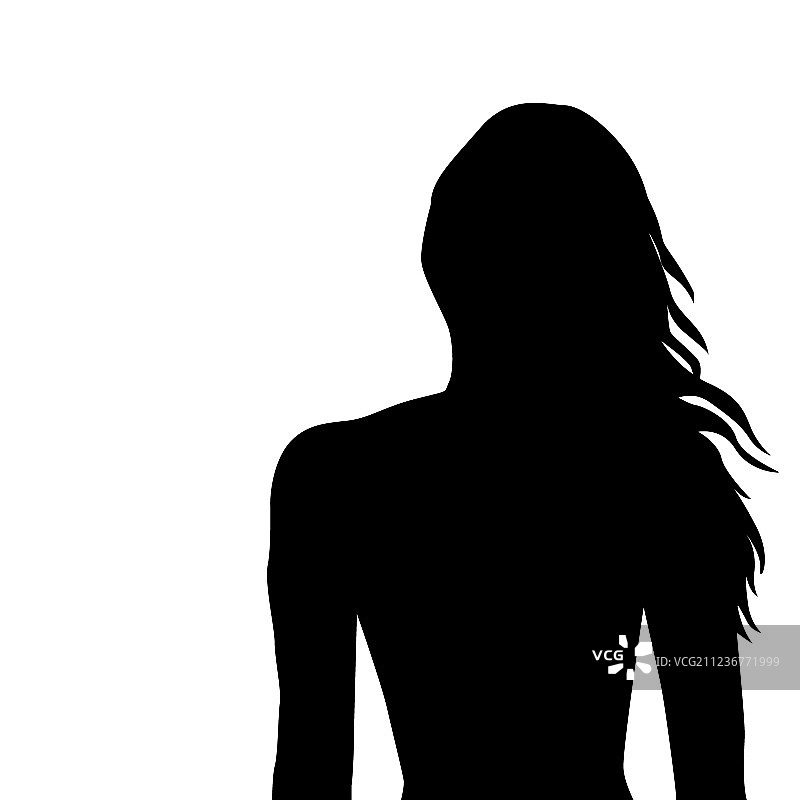 长发女人剪影图片素材
