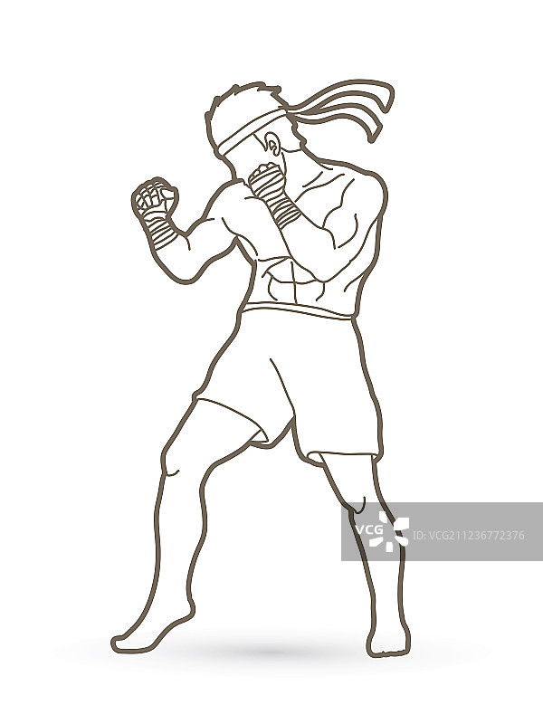 泰拳站立姿势图片素材