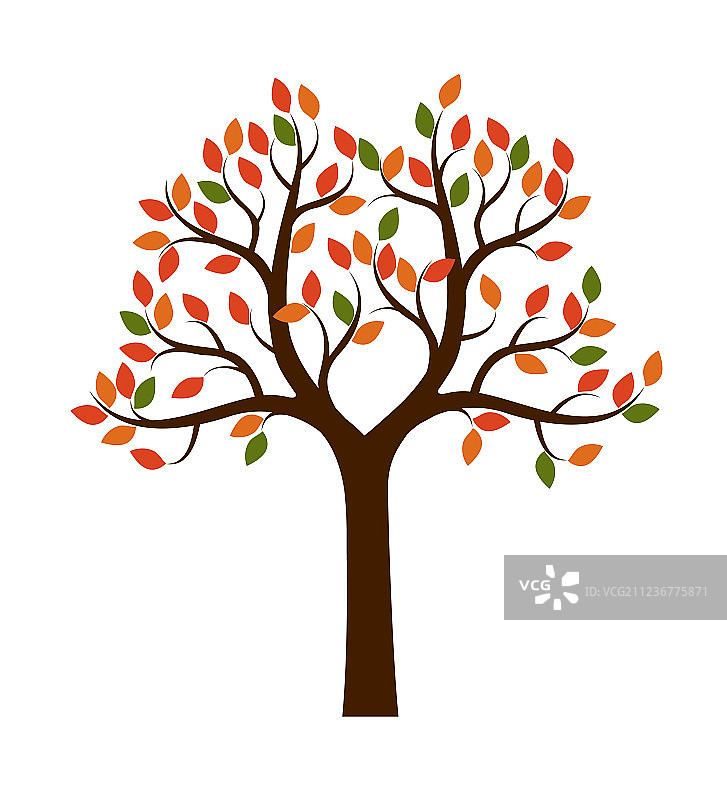彩色秋树形状图片素材
