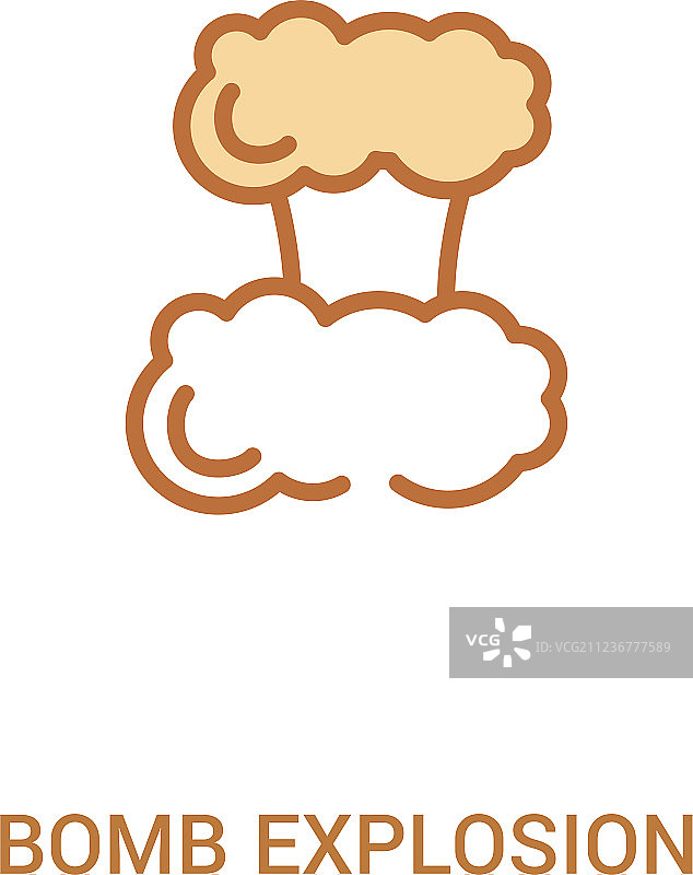 双色炸弹爆炸概念图标简笔画图片素材