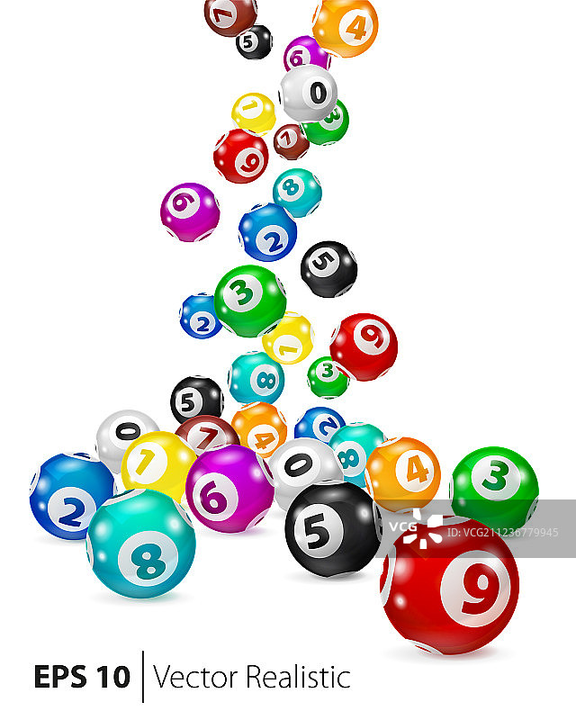 彩色宾果游戏球随机掉落图片素材