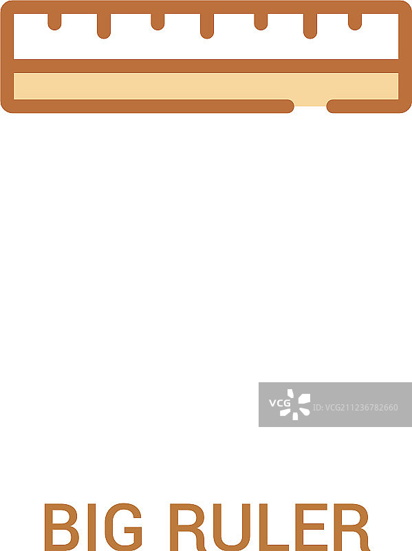 双色大尺子概念图标简约线条图片素材