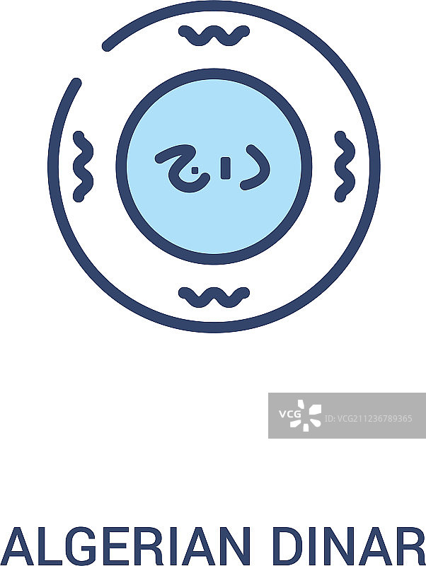 阿尔及利亚第纳尔概念双色图标简约线条图片素材