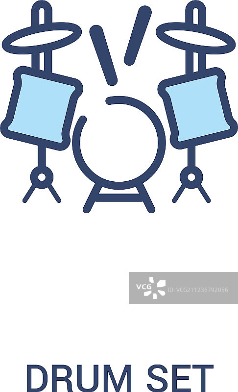 架子鼓概念双色简约线条图标图片素材