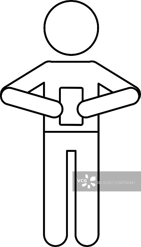 卡通智能手机短信聊天线性图图片素材