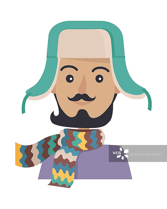 戴着护耳帽的年轻男子图片素材