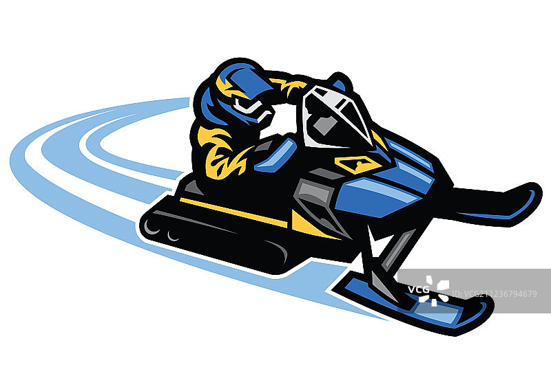 男人驾驶雪地摩托图片素材