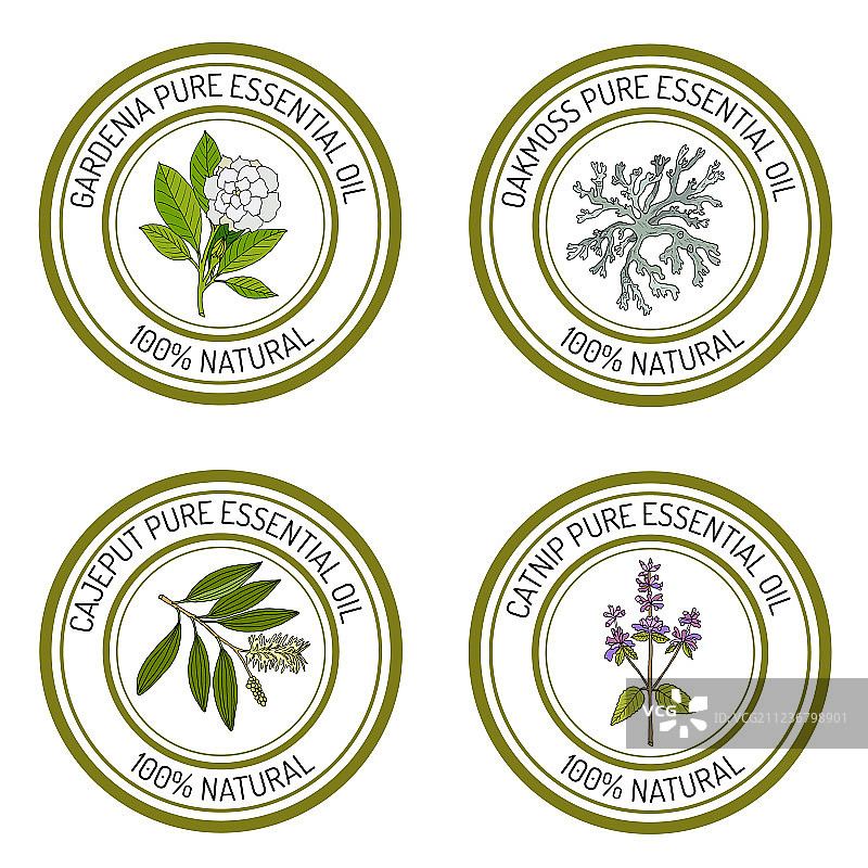 精油标签套装图片素材