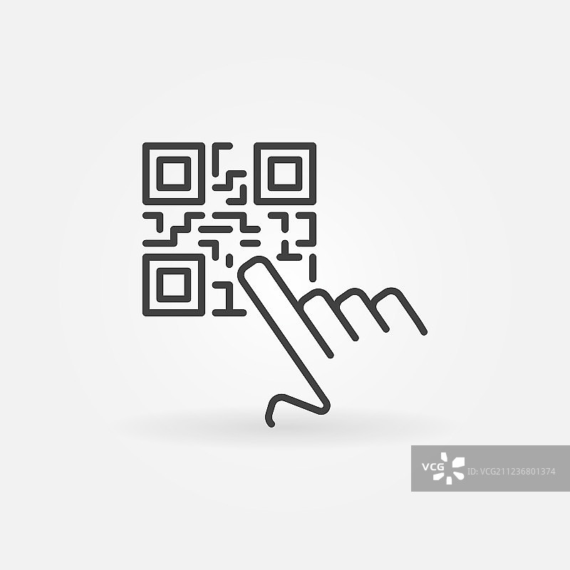 手指指向二维码概念图标图片素材