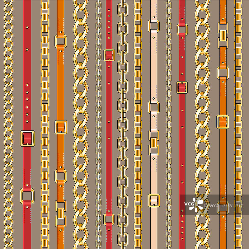 腰带与链条无缝图案图片素材
