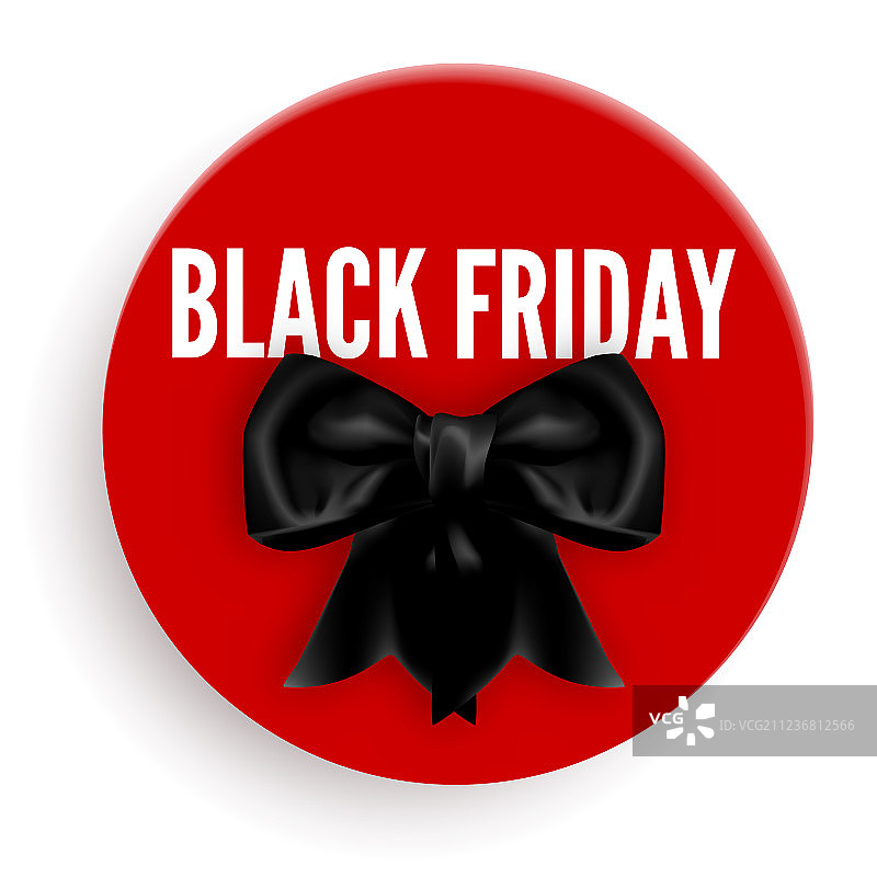 带蝴蝶结的黑色星期五促销标志图片素材