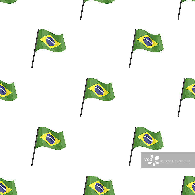 卡通风格巴西国旗图标图片素材