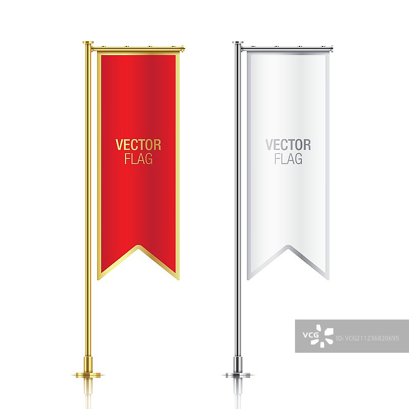 红白竖版banner旗帜模板图片素材