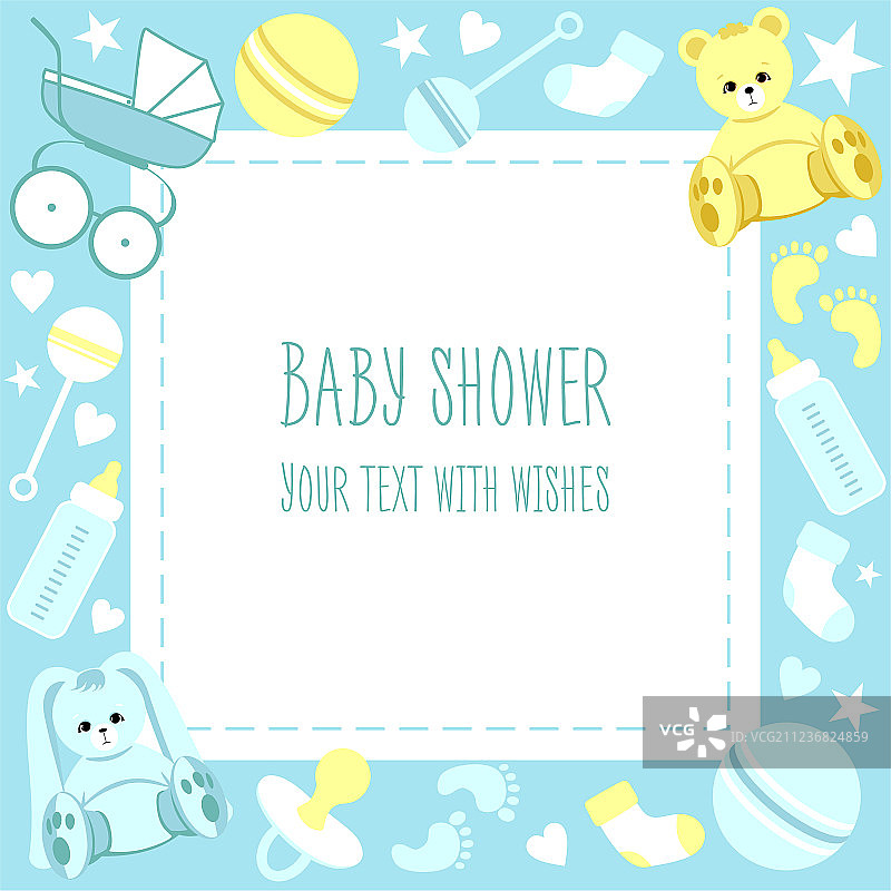 婴儿派对贺卡图片素材