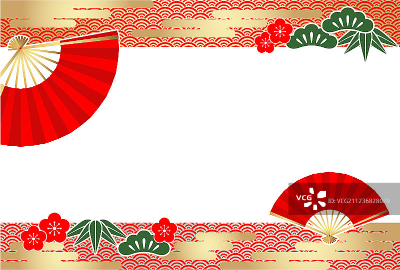 带吉祥物的新年贺卡模板图片素材