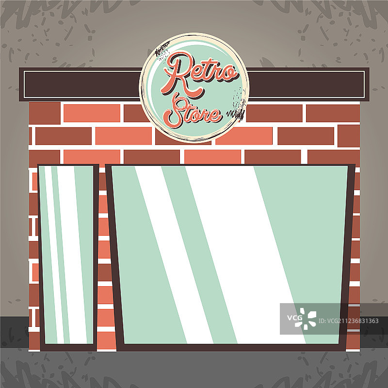 复古商店建筑正面图片素材