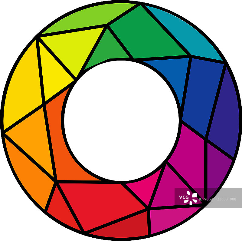 彩色低多边形字母O图标设计图片素材